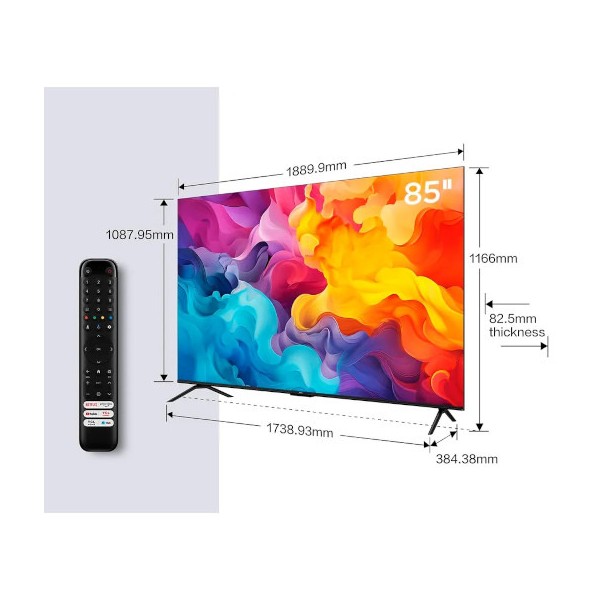 Tcl 85v6b / televisor smart tv 85" direct led uhd 4k hdr